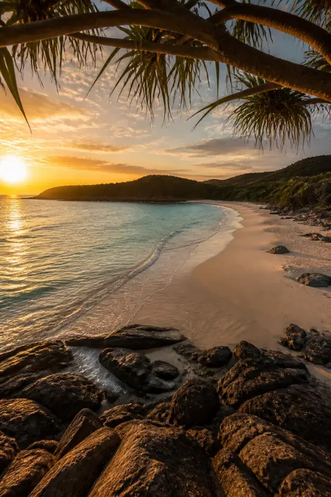 Golden Hour at Australian White-sand Bay