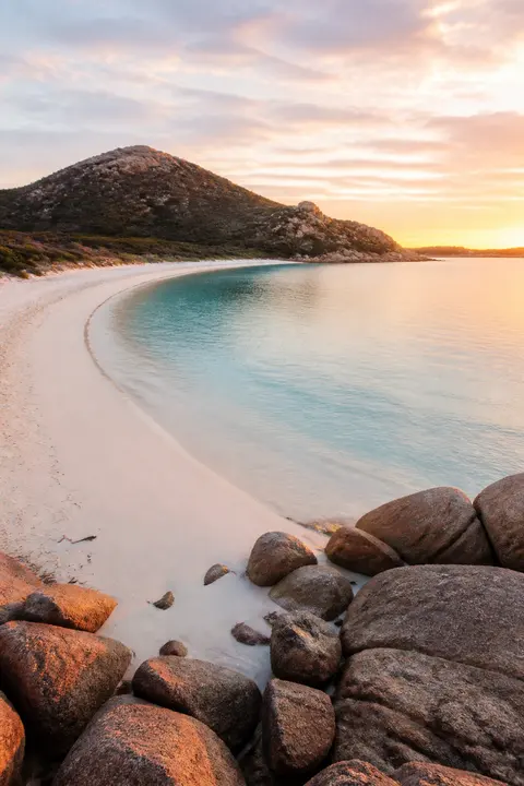 Calm Sunrise at Australian White-sand Bay