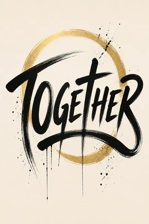 TOGETHER in Hand-Lettered Ink Typography