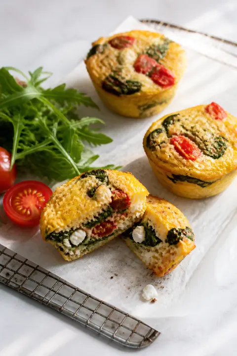 Spinach, Feta and Pepper Egg Muffins
