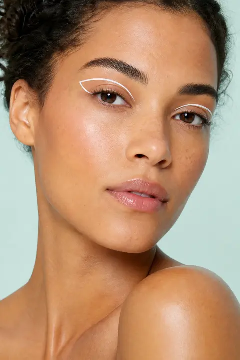 White Negative-Space Graphic Liner