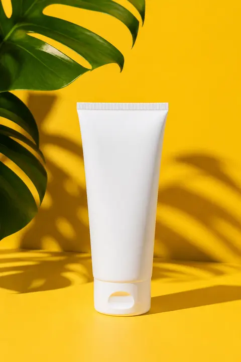 White Sunscreen Tube in Tropical Sun