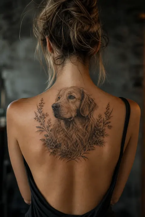 Upper Back Placement — Micro-realism Pet Portrait Tattoo